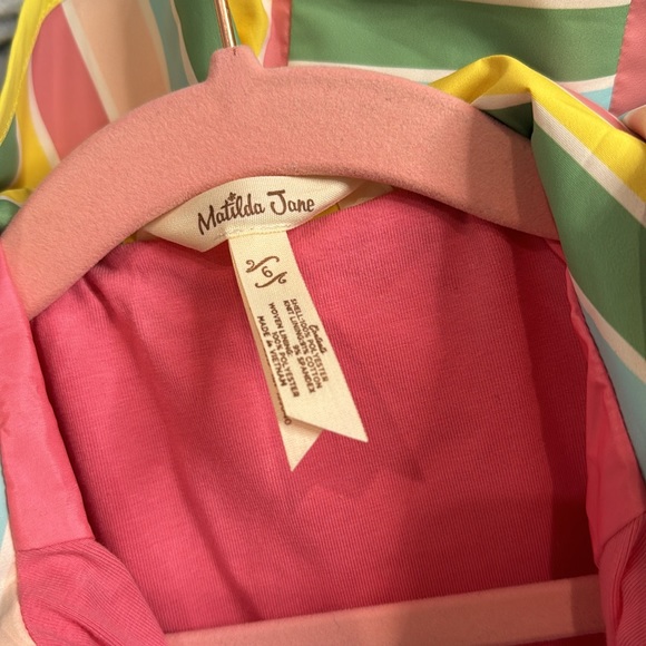 Matilda Jane Polka Dot Vinyl and Cotton Hooded Raincoat Size 6 (1of2) - Picture 2 of 6